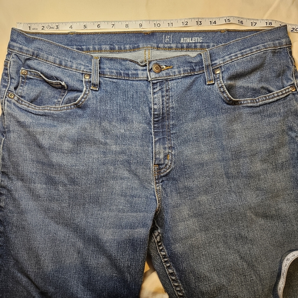 Mens Blue Jeans 40x30 Athletic Fit - Picture 3 of 6